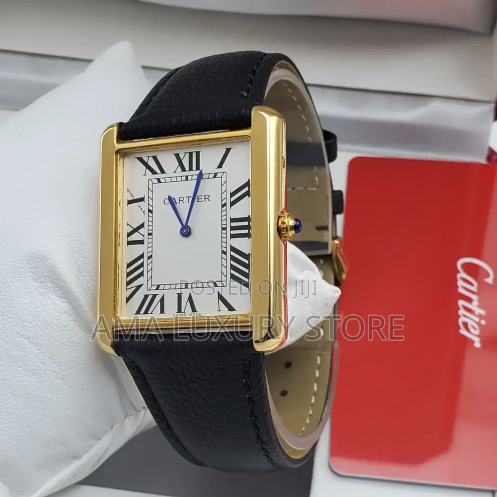 Cartier Genuine Leather Strap Luxury Designer Men's Wristwatches