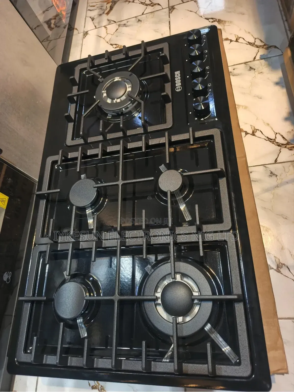 Original Bosch New Design Premium 5 Burners Black Stainless Cooker