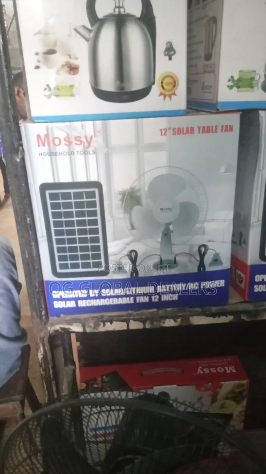 12" Inch Solar Rechargeable Table Fan