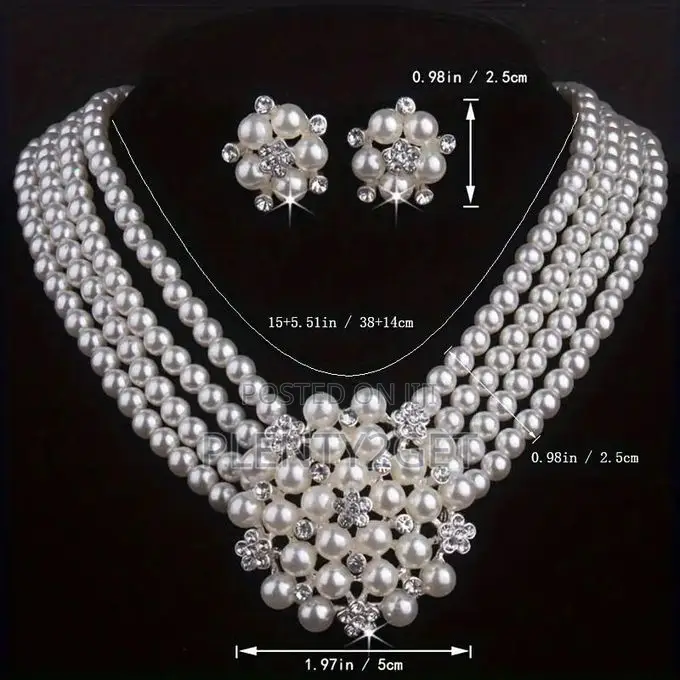Gorgeous Bridal Jewelry Set: Atmospheric Luxury Necklace Earrings Fo