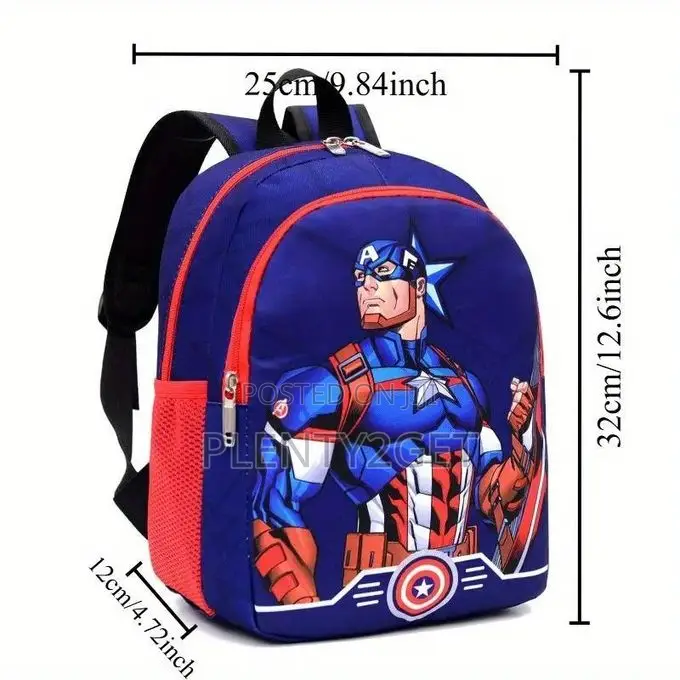 Cartoon Backpack - Durable Nylon School Bag With Vibrant Comic Art, Mu