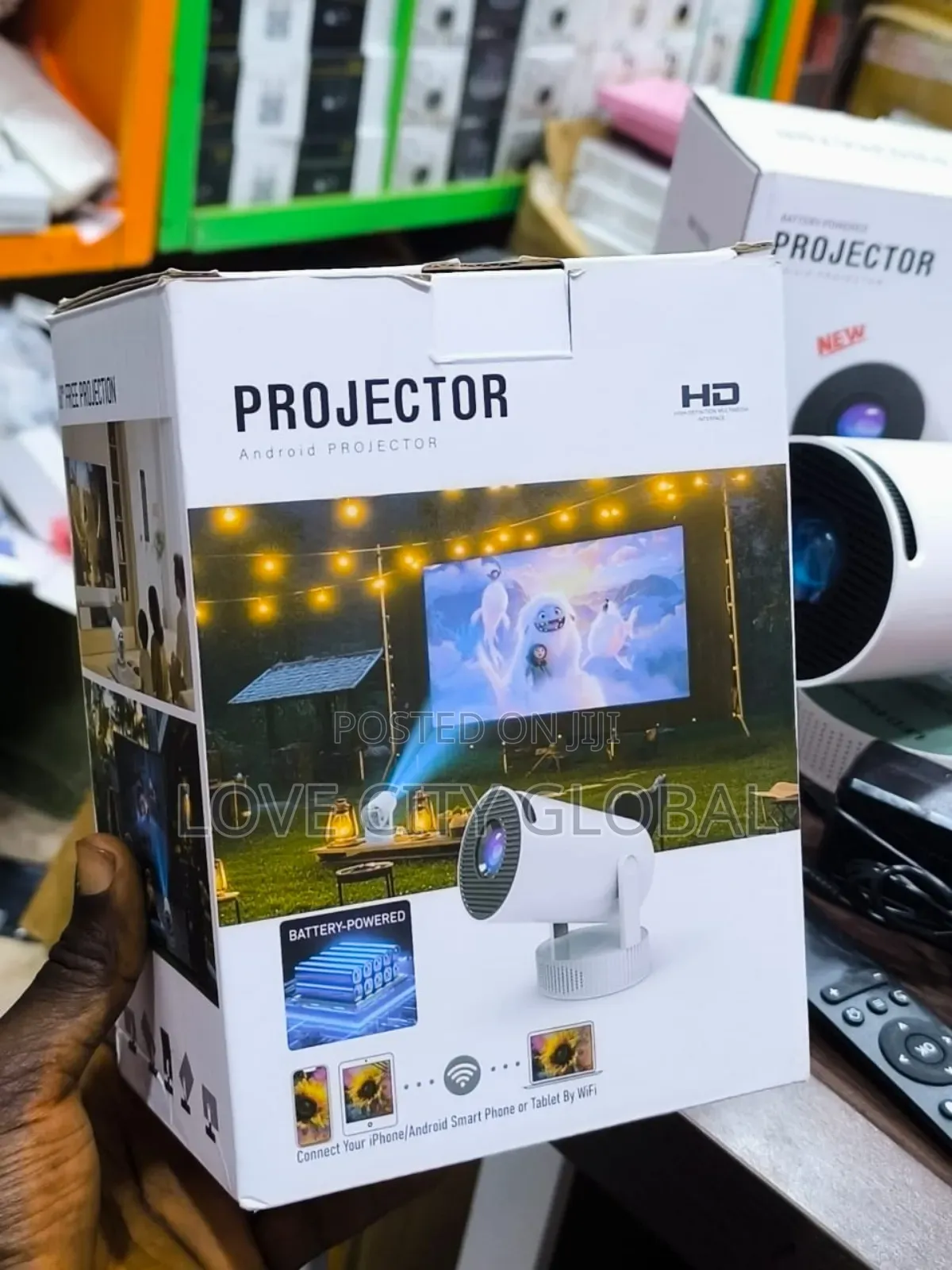 Hy300 Pro Max Inbuilt Battery Projector Android 13 Wifi 6 Bt5.2 130"