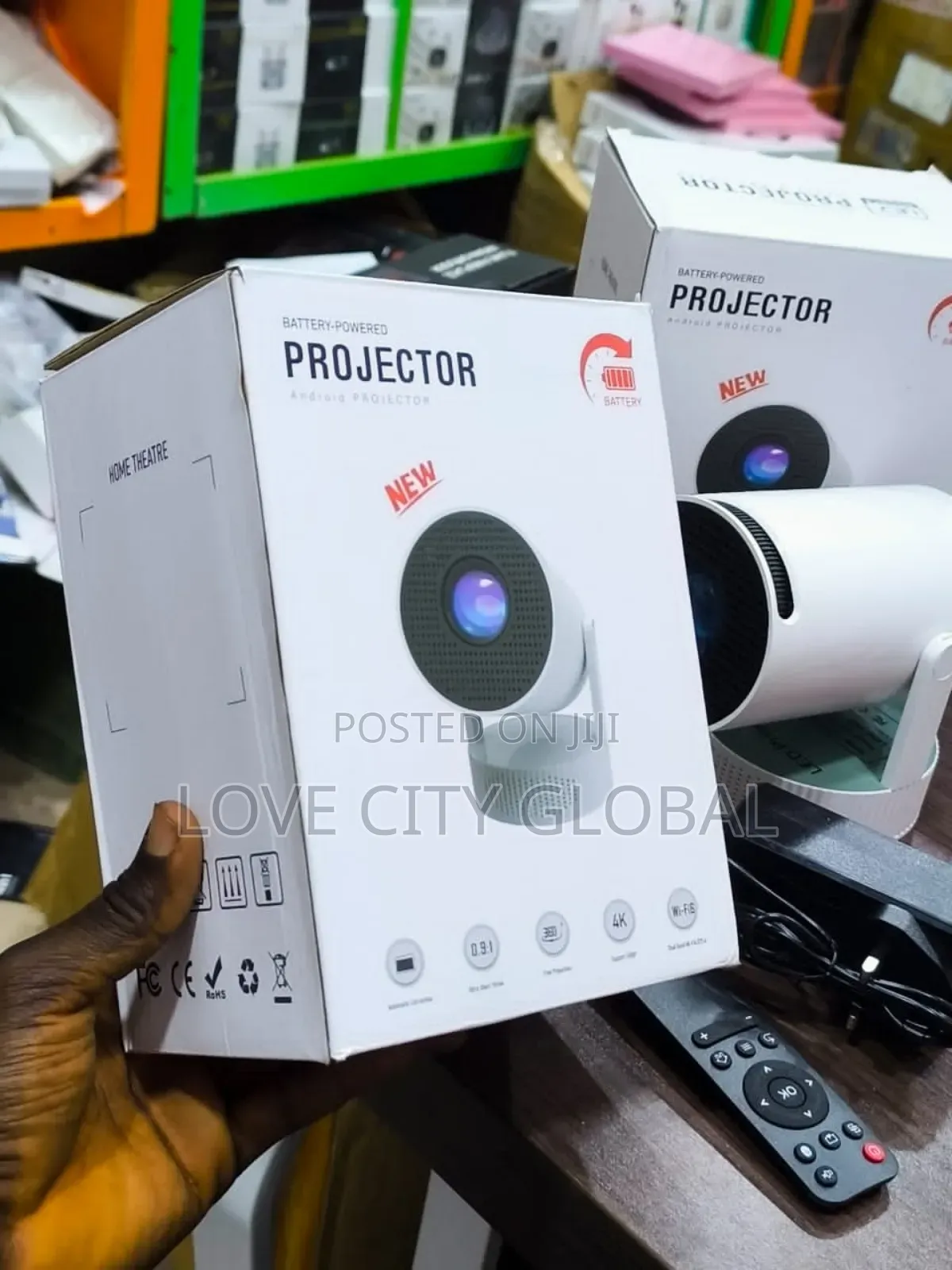 Hy300 Pro Max Inbuilt Battery Projector Android 13 Wifi 6 Bt5.2 130"