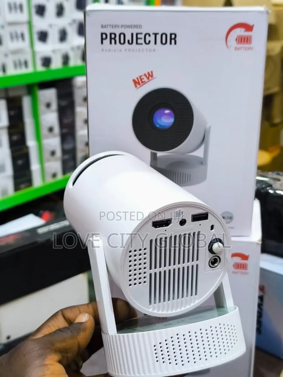 Hy300 Pro Max Inbuilt Battery Projector Android 13 Wifi 6 Bt5.2 130"