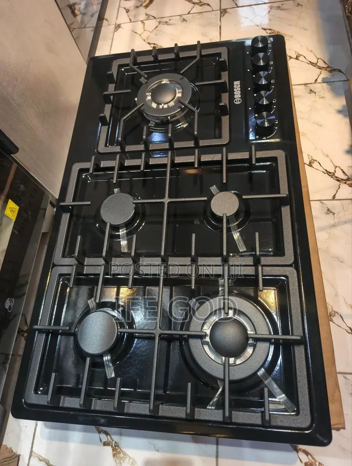 Original Bosch Built-in Black Stainless Steel 5 Burners Gas Cooker,