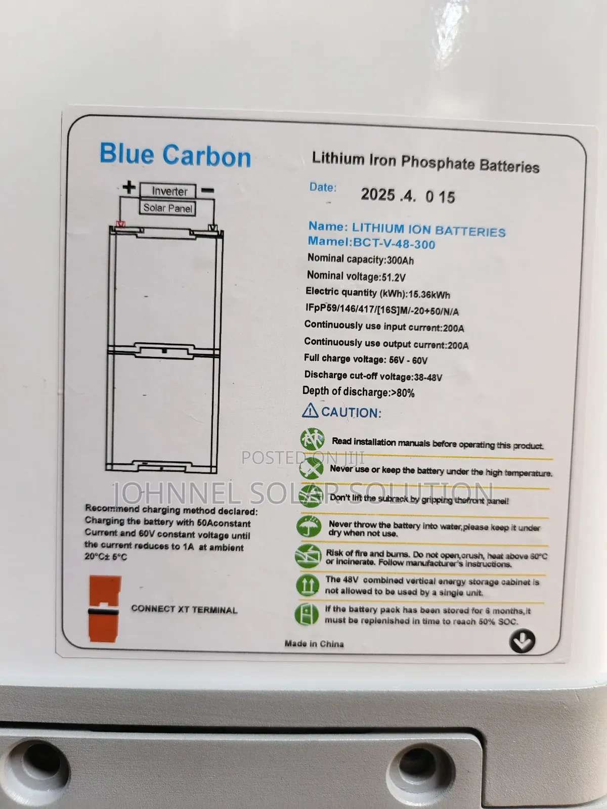 15kwh 51.2v Blue Carbon Lithium Ion Battery