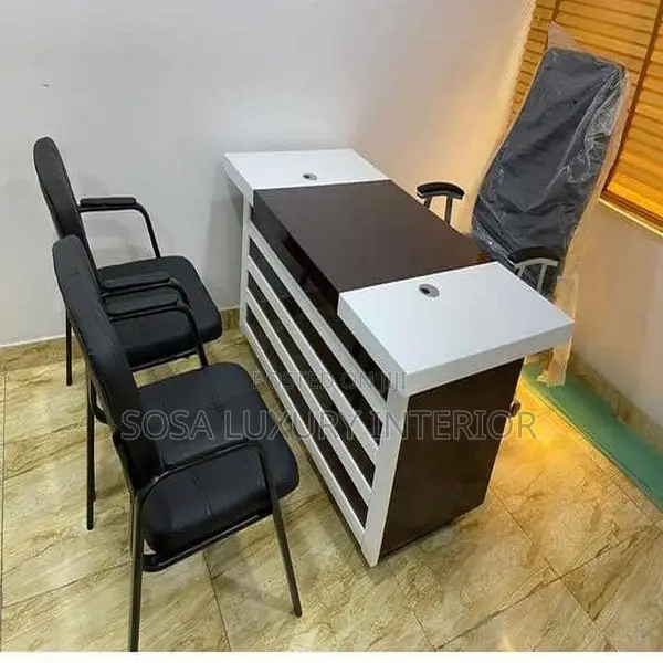 Modern Office Table Brown and White