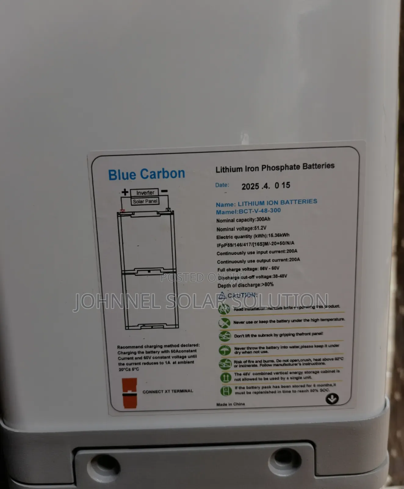 15kwh 51.2v Blue Carbon Lithium Ion Battery Stackable