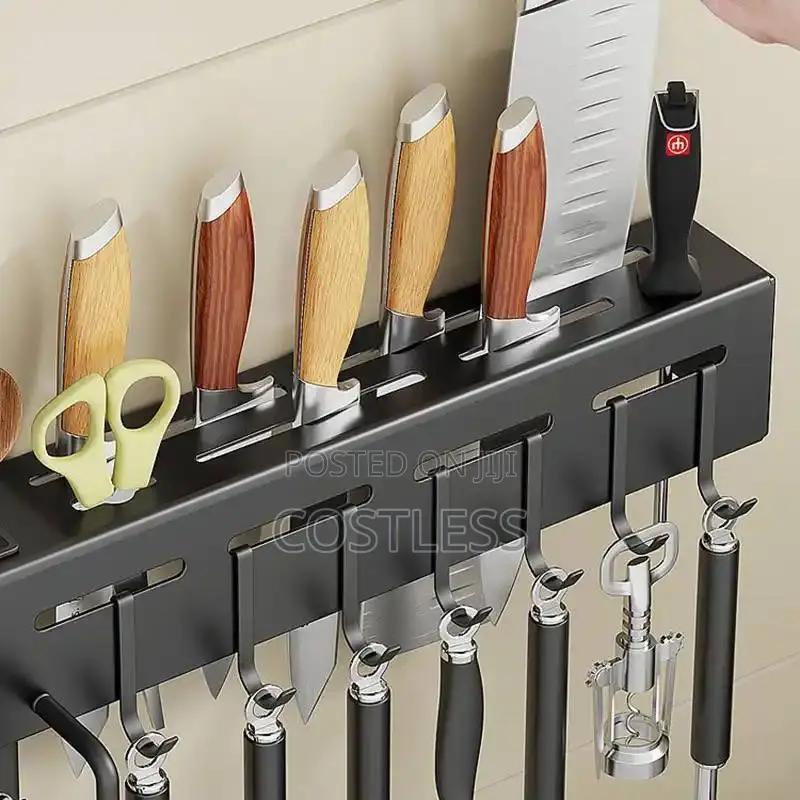 Multifunction Kitchen Organizer Wall-Mounted Knife Storage Shelf