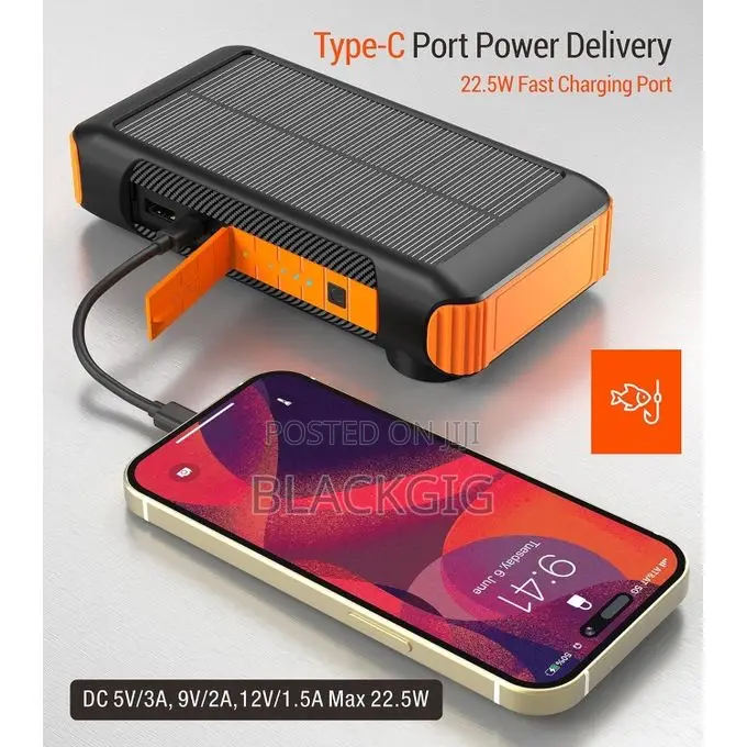 20000mah Solar Powerbank Typec Power Bank 22.5w