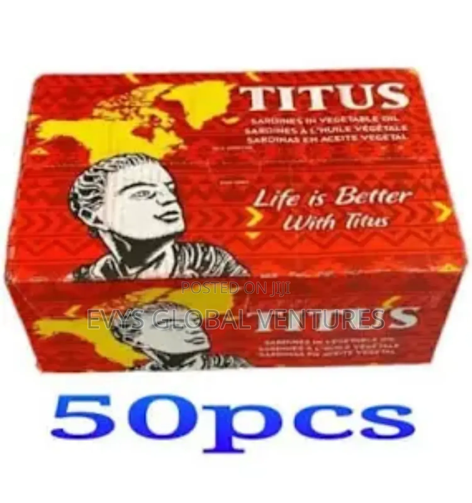 Titus Sardine in Vegetable Oil - 125g - A Carton of 50 PCS