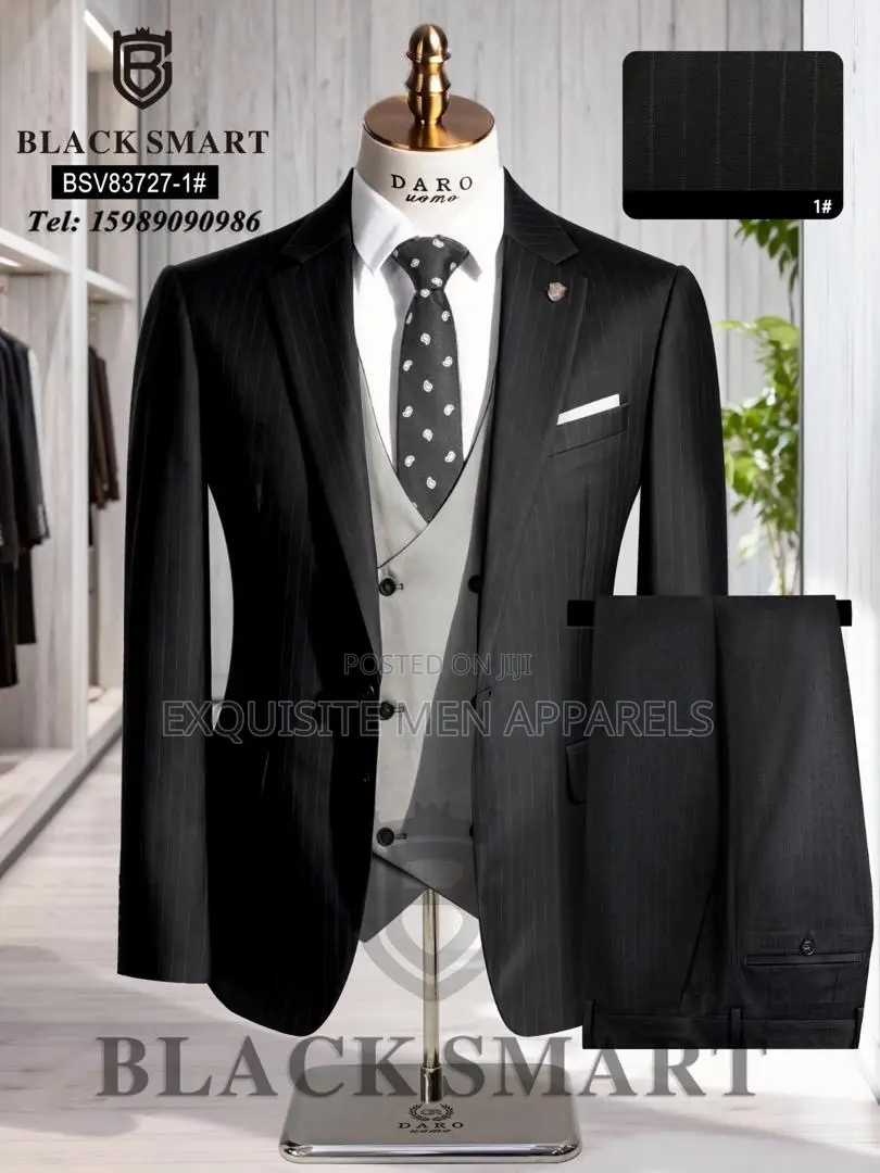 Quality Corporate Blacksmart Stripe Turkish Men’S Suit