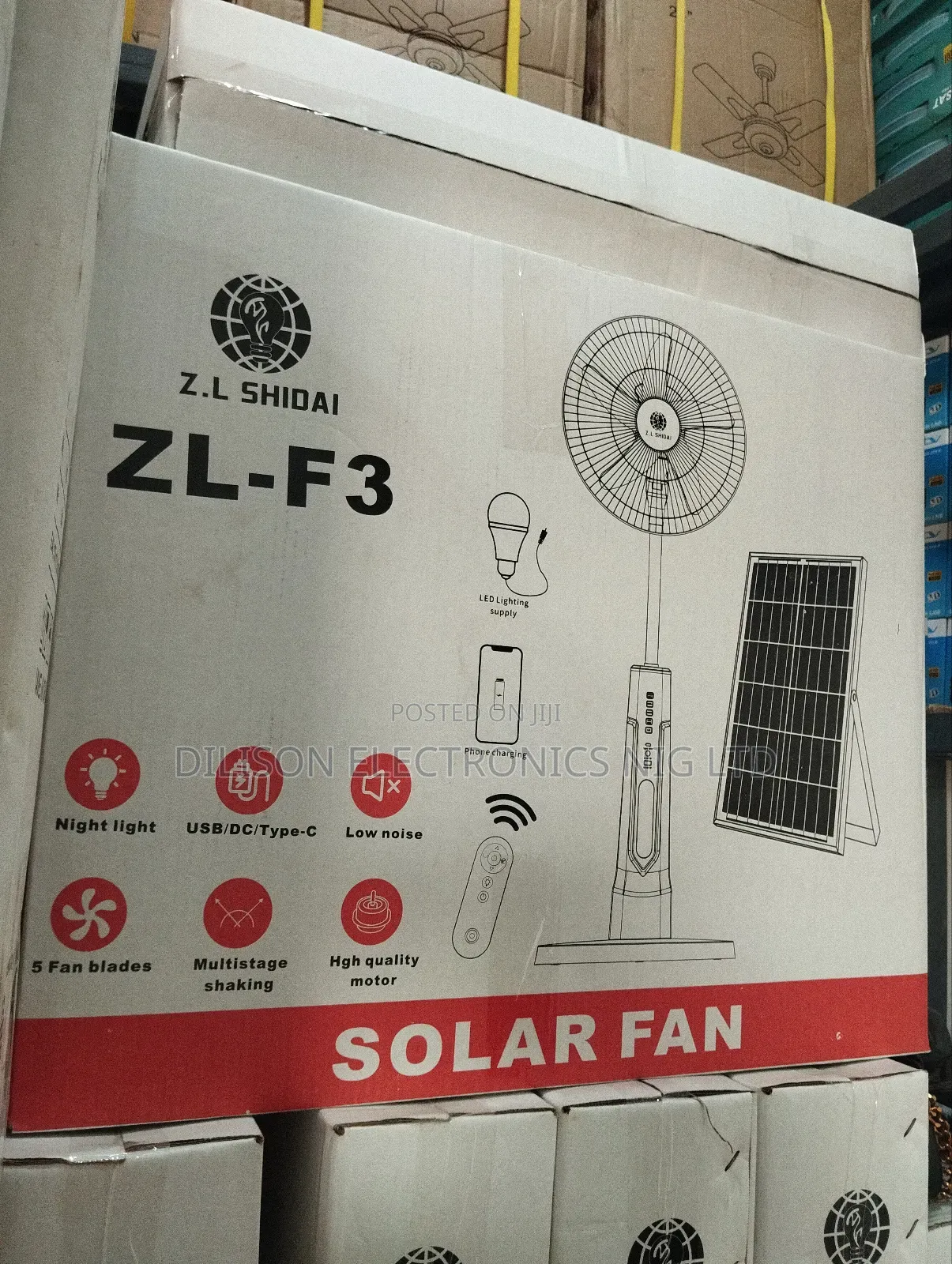 18" Az Shidai Solar Fan With Panel