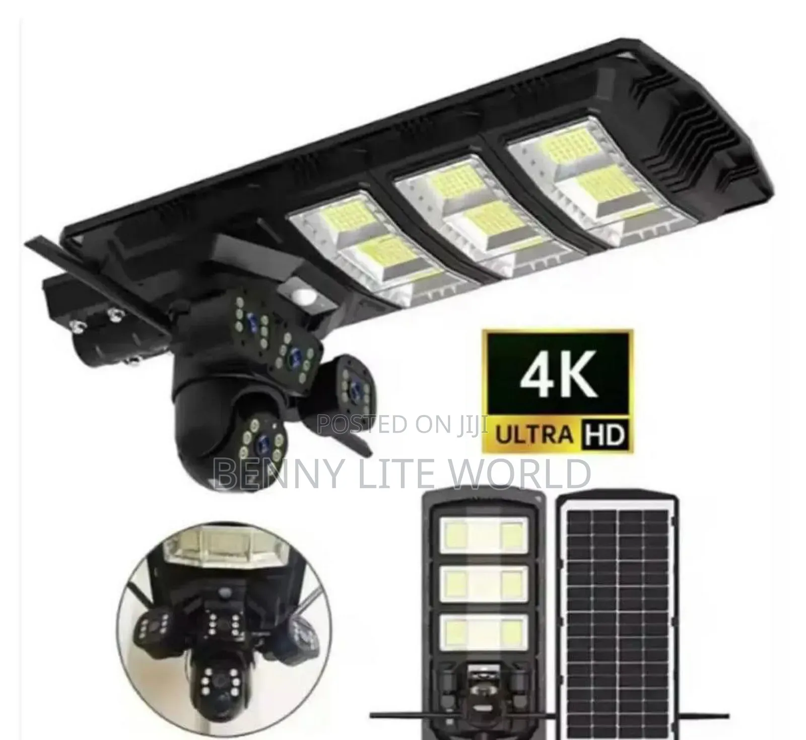 4g V380pro 3lens Solar Street Light CCTV 8mp