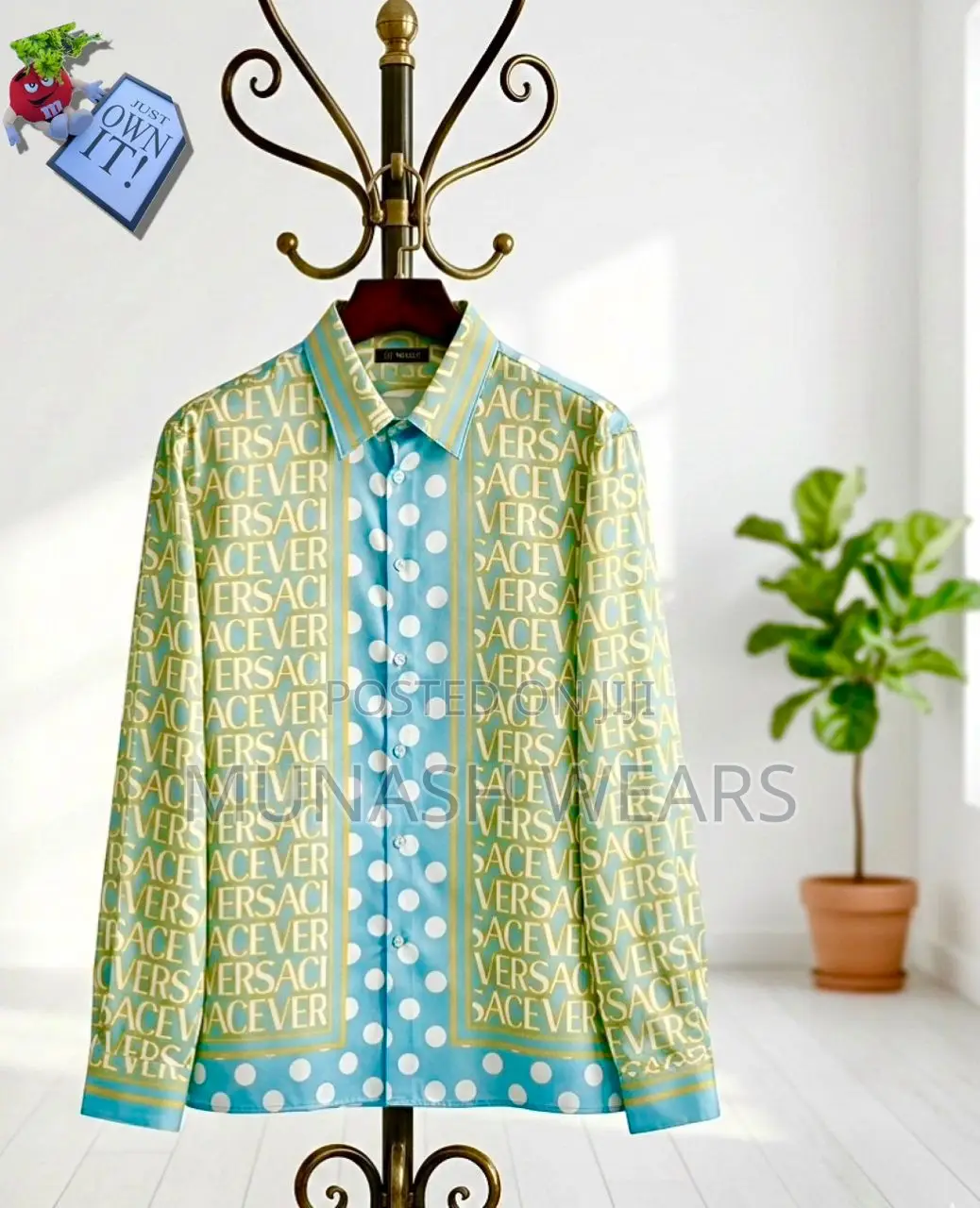 Classic Versace Shirt For Men Gold Design