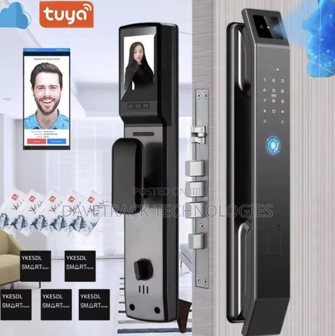3d Face Recognition Wi-Fi Smart Door Lock With Fingerprint Password