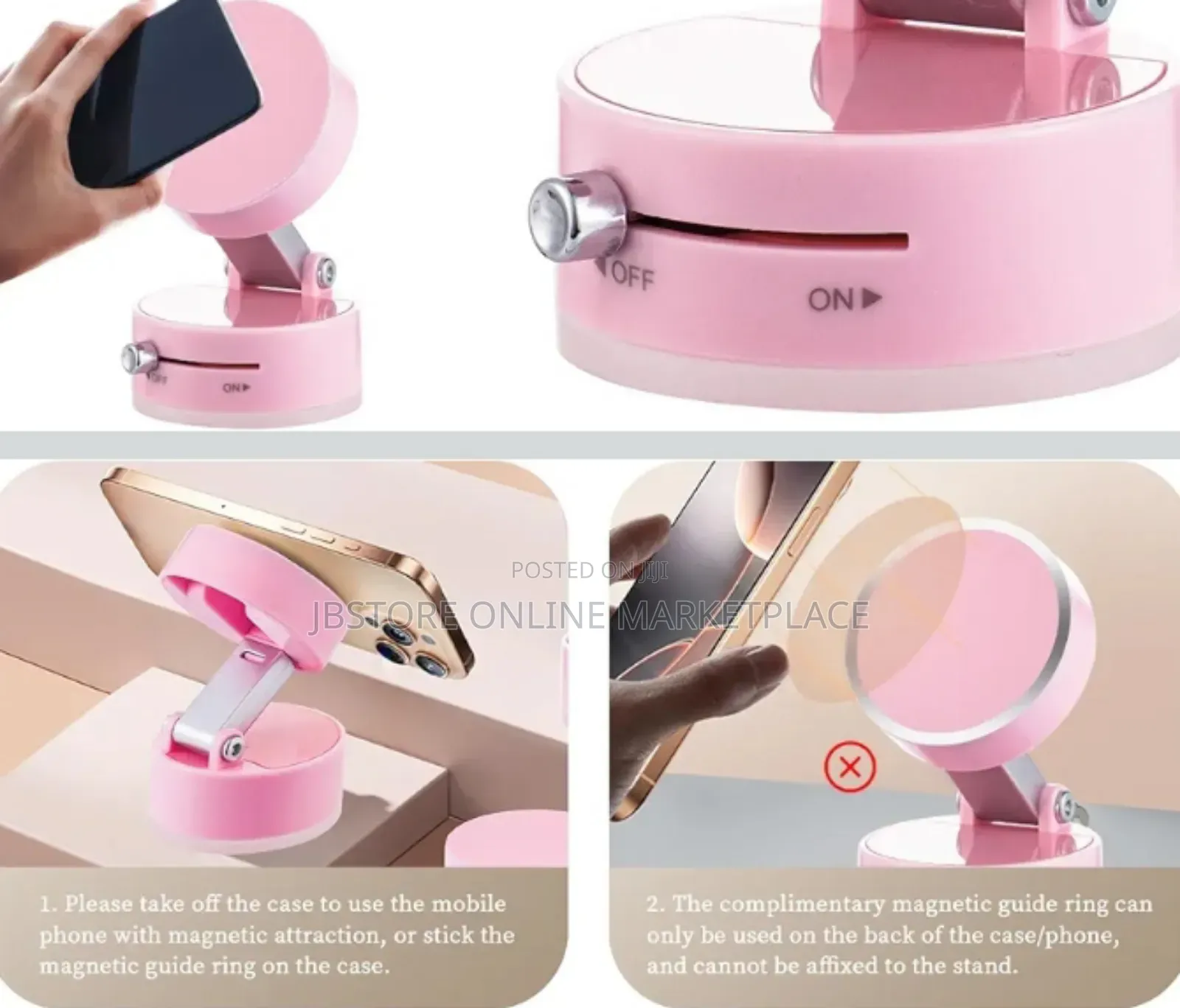 360° Adjustable Vacuum Magnetic Phone Holder,Phone Mount Foldable