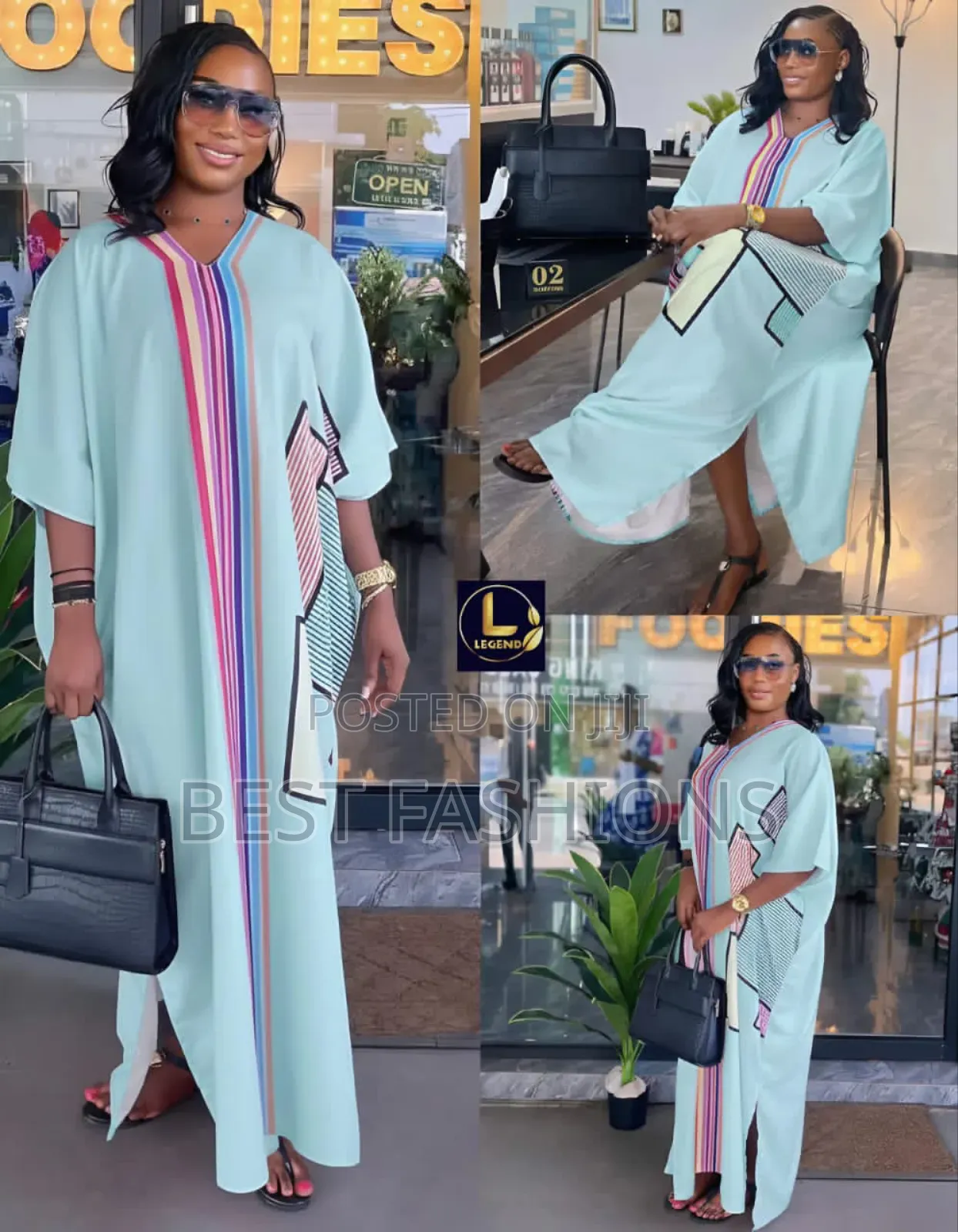 Multiple Colour Stripes Bubu Gown