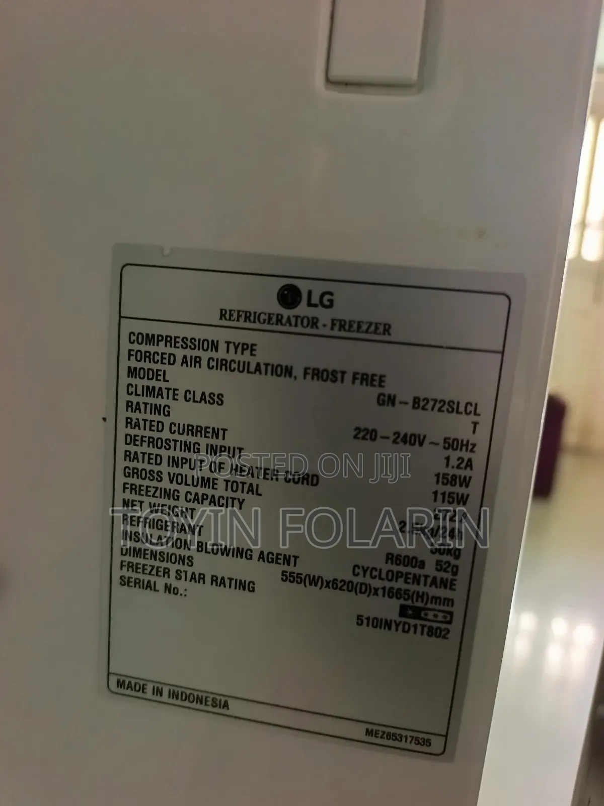 272l Lg Fridge