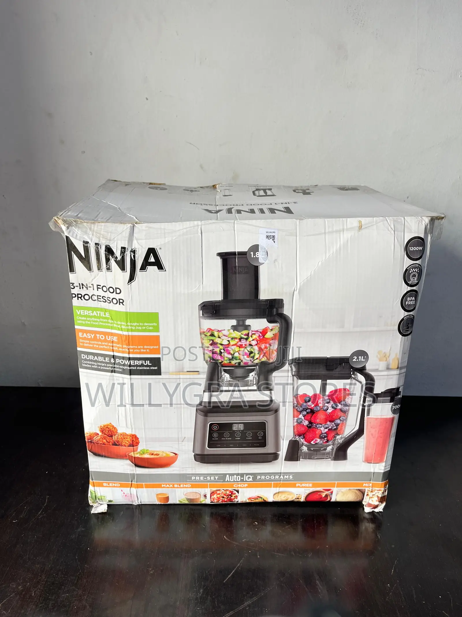 Ninja 3-in-1 Food Processor And Blender With Auto-iq