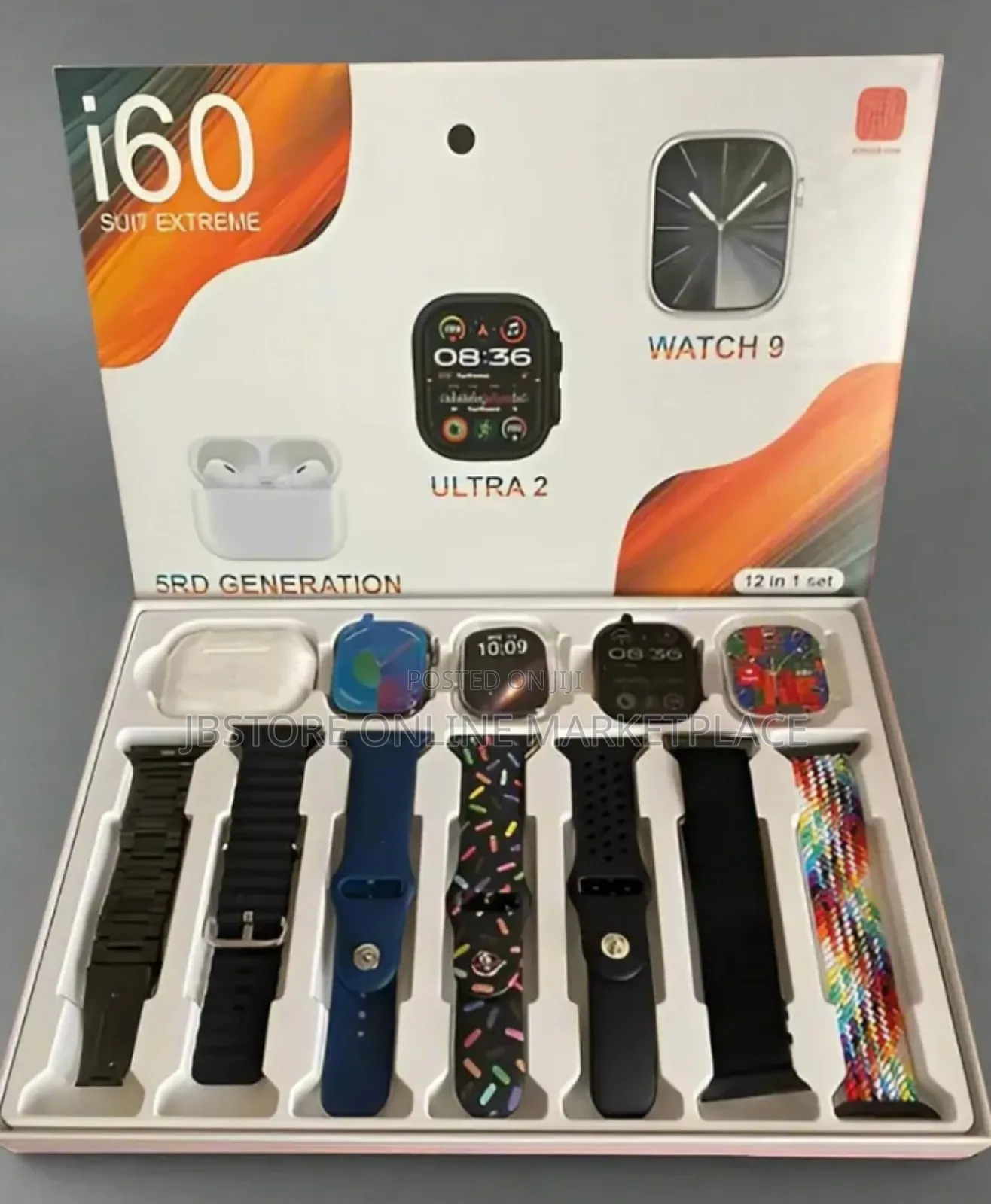 I90 Ultra Suit Extreme With 3 Head Watch, Airpod and 7 Straps