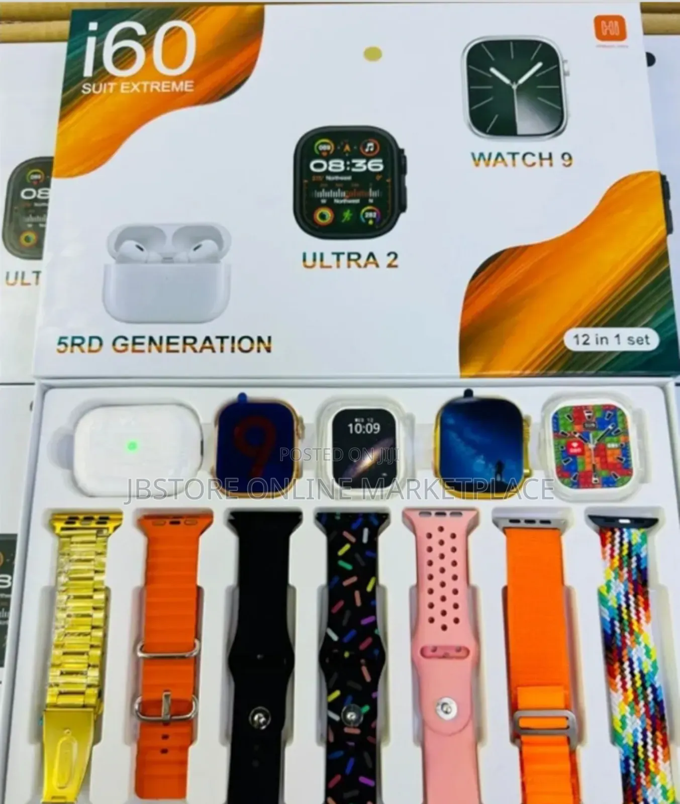 I90 Ultra Suit Extreme With 3 Head Watch, Airpod and 7 Straps
