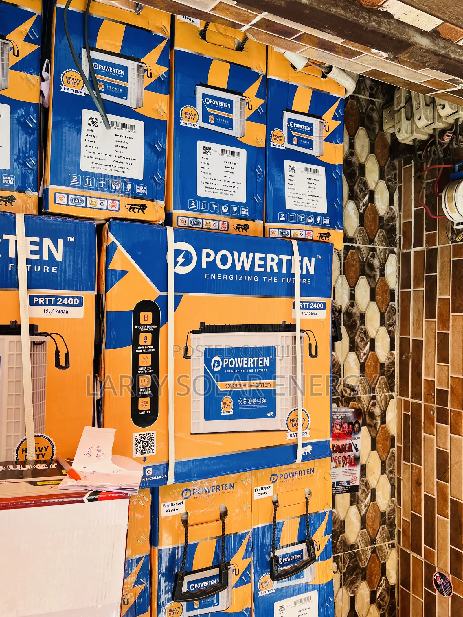 240ah Powerten Tall Tubular Battery