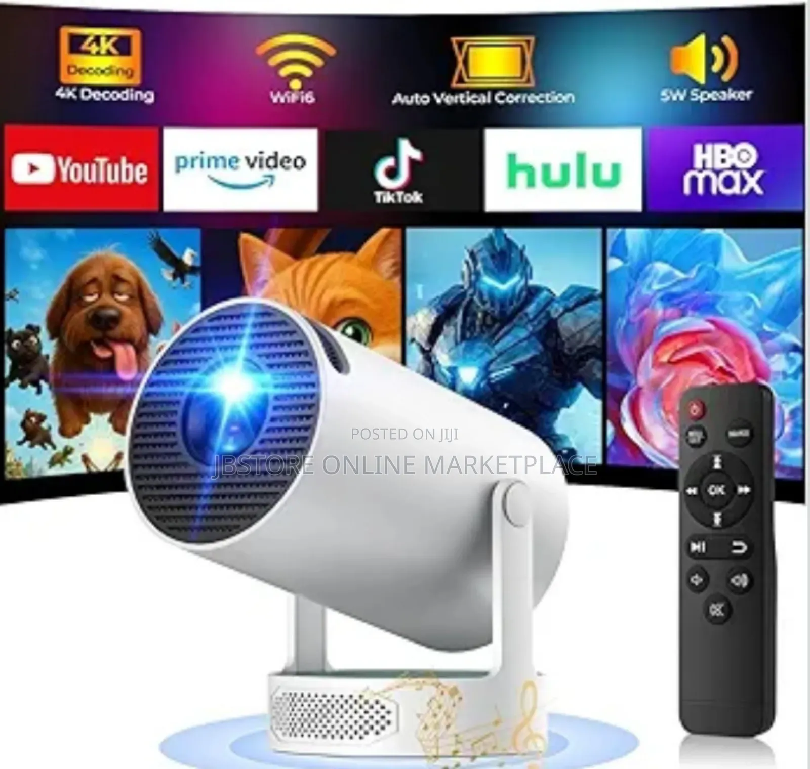 Mini Smart Projector Designed for Indoor and Outdoor Entertainment