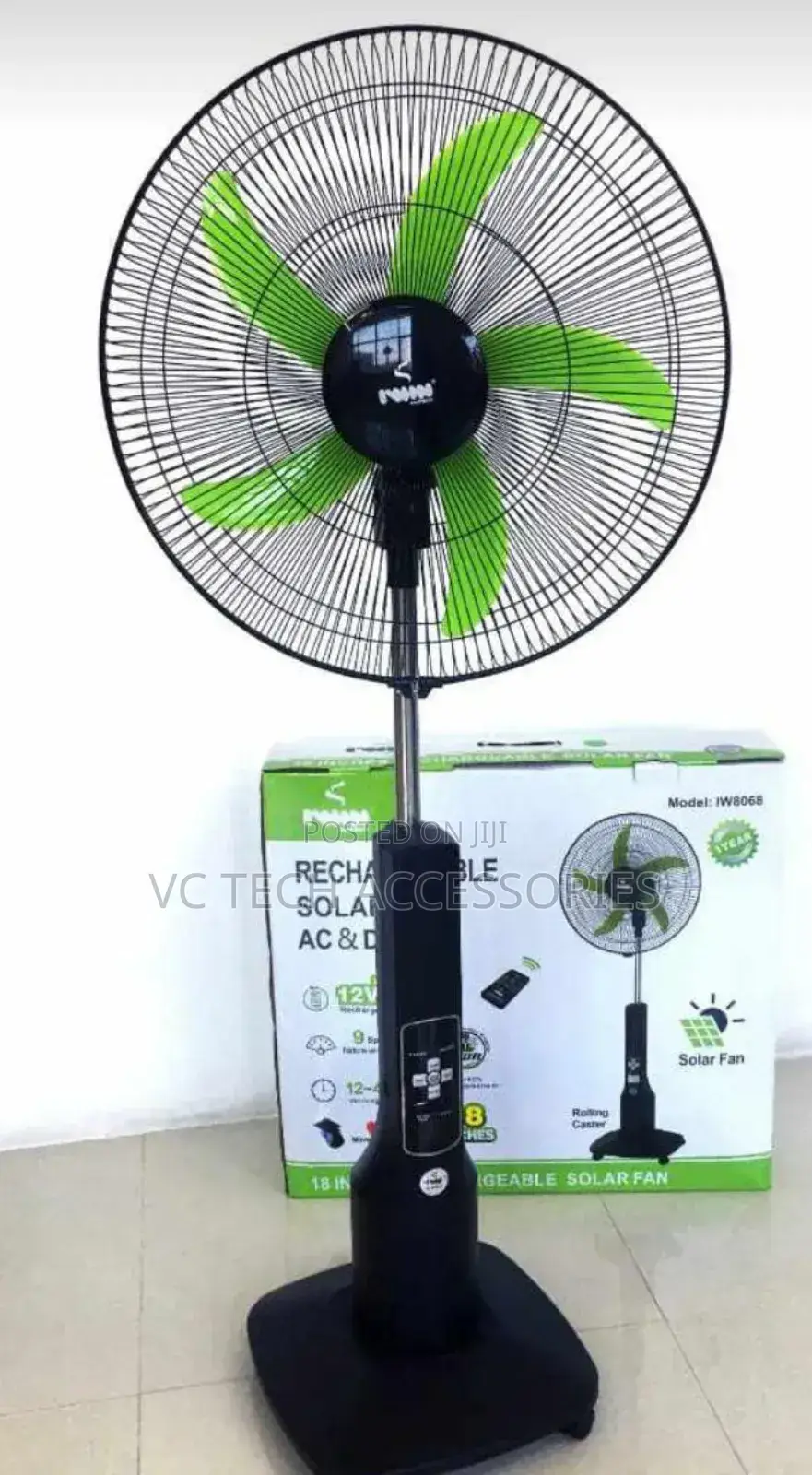 Iwin Energy Rechargeable Solar Fan