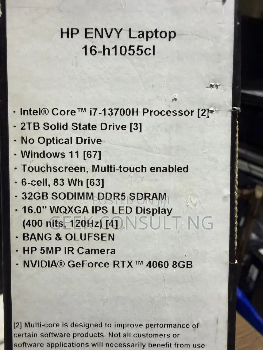 New Laptop HP Envy 16 Gaming 16-h1023dx 32GB Intel Core i7 SSD 2T