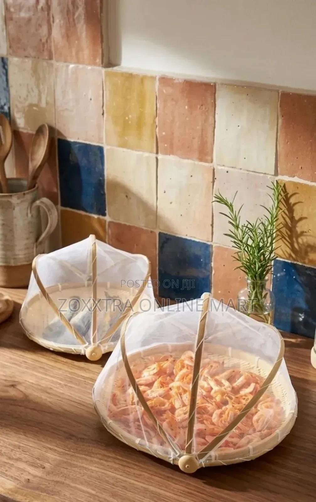 Bamboo Woven Basket Anti-mosquito Net Fruit And Picnic Net Cover