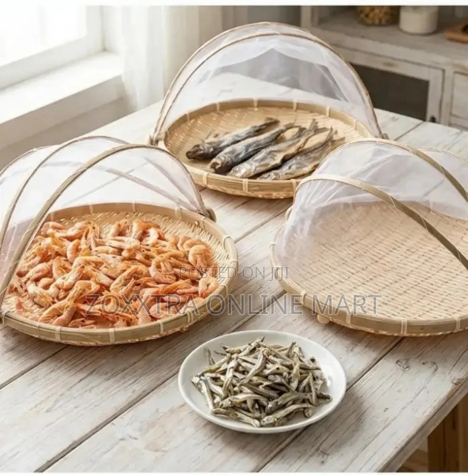 Bamboo Woven Basket Anti-mosquito Net Fruit And Picnic Net Cover