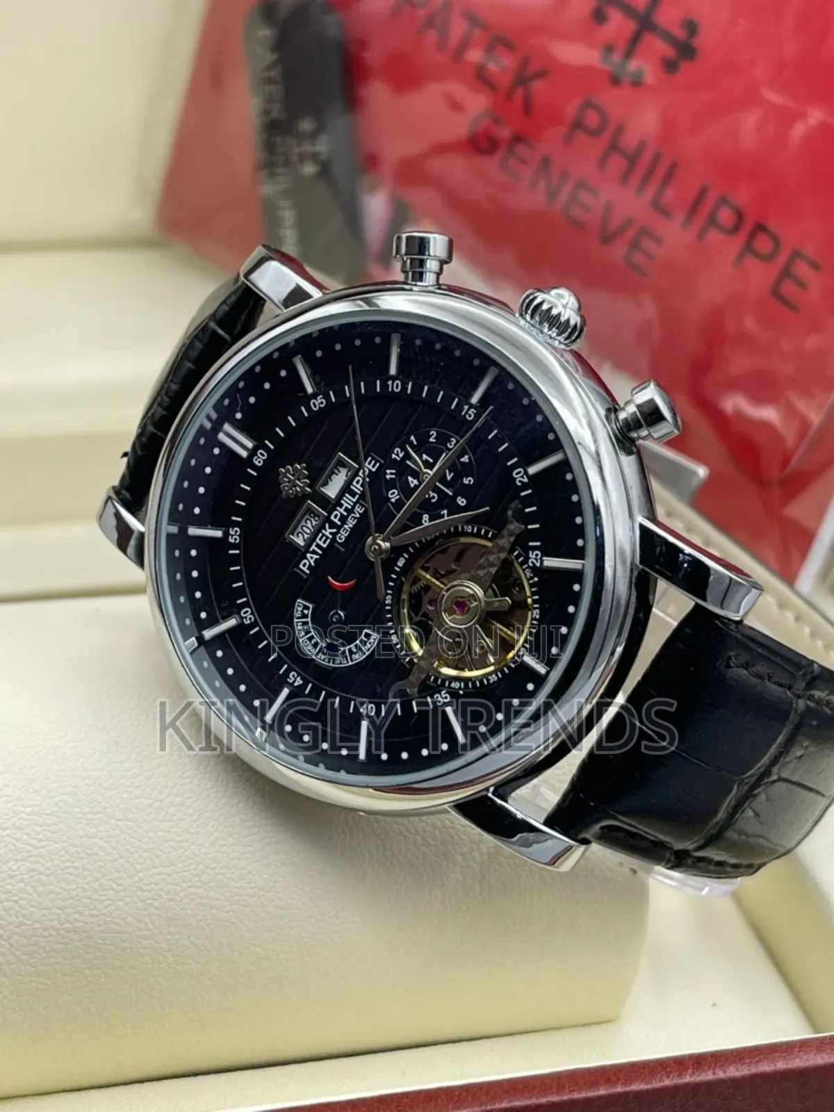 Patek Leather Automatic Wristwatch