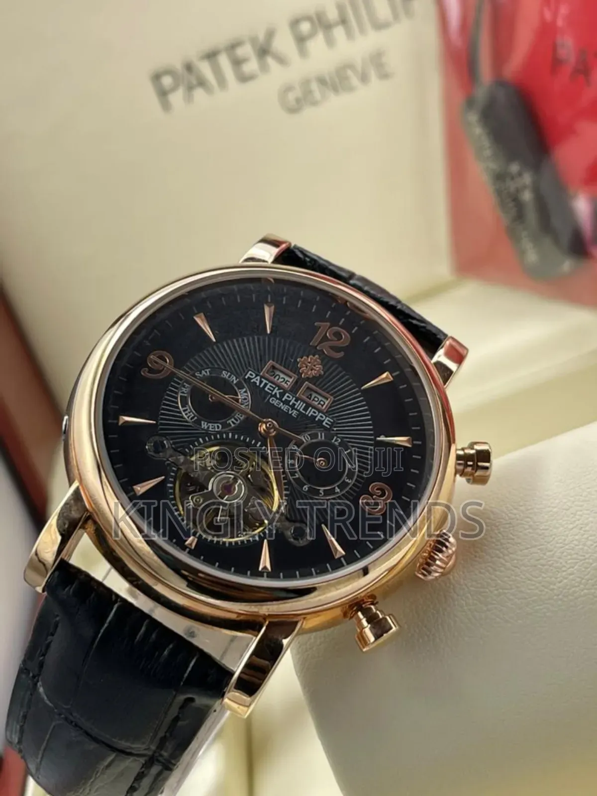 Patek Leather Automatic Wristwatch