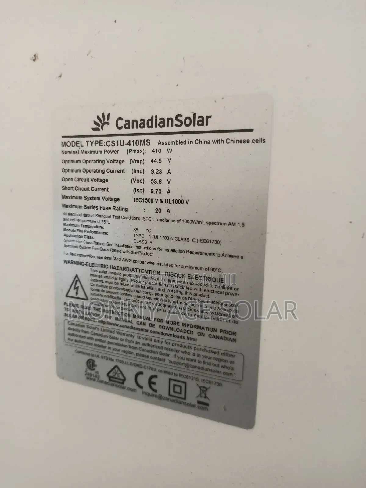 410 Watts Canadian Solar Panels