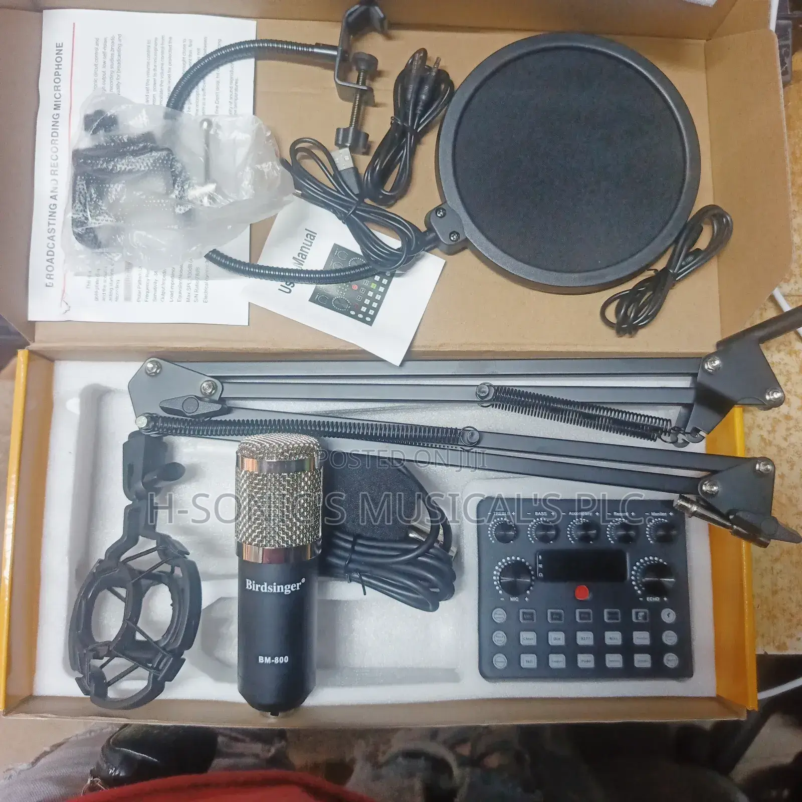 Birdsinger Bm-800 Condenser Combined With V8s Sound Card