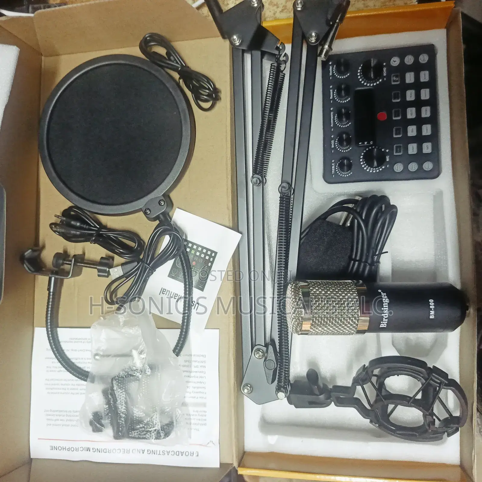 Birdsinger Bm-800 Condenser Combined With V8s Sound Card