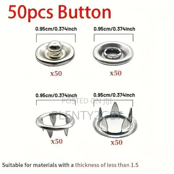 201 Sets Pro Snap Button Kit - Stainless Steel Buttons With 1-Min Inst