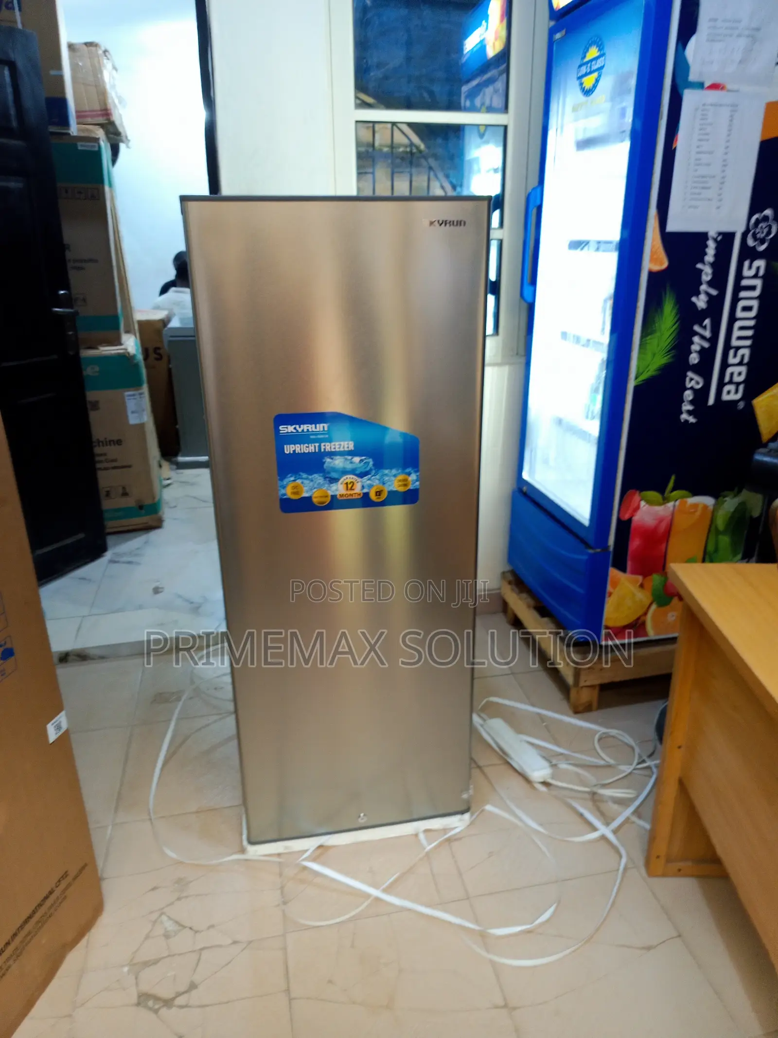 Affordable Skyrun BDL-185h 185 Litres Upright Freezer in Silver/Inox