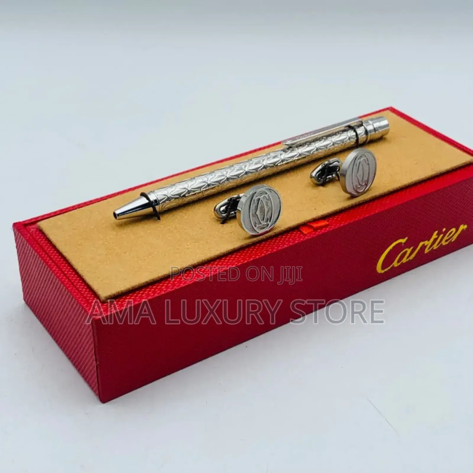 Cartier Men's Luxury Designer Pen/Cuff Links Set
