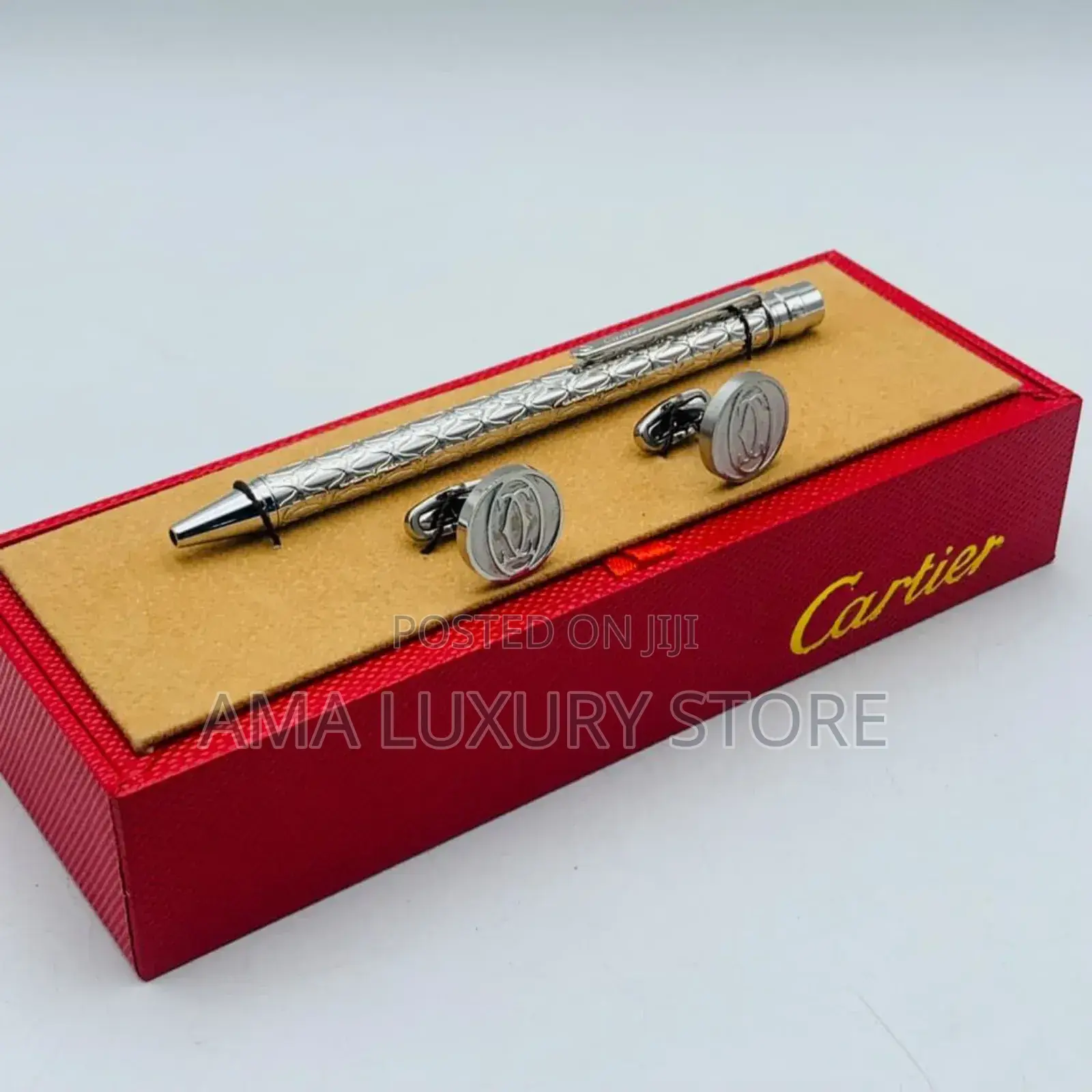Cartier Men's Luxury Designer Pen/Cuff Links Set