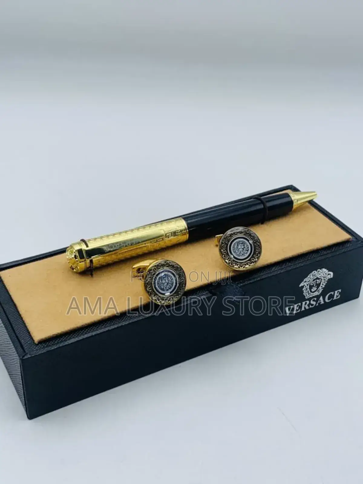 Versace Men's Luxury Designer Pen/Cuff Links Set