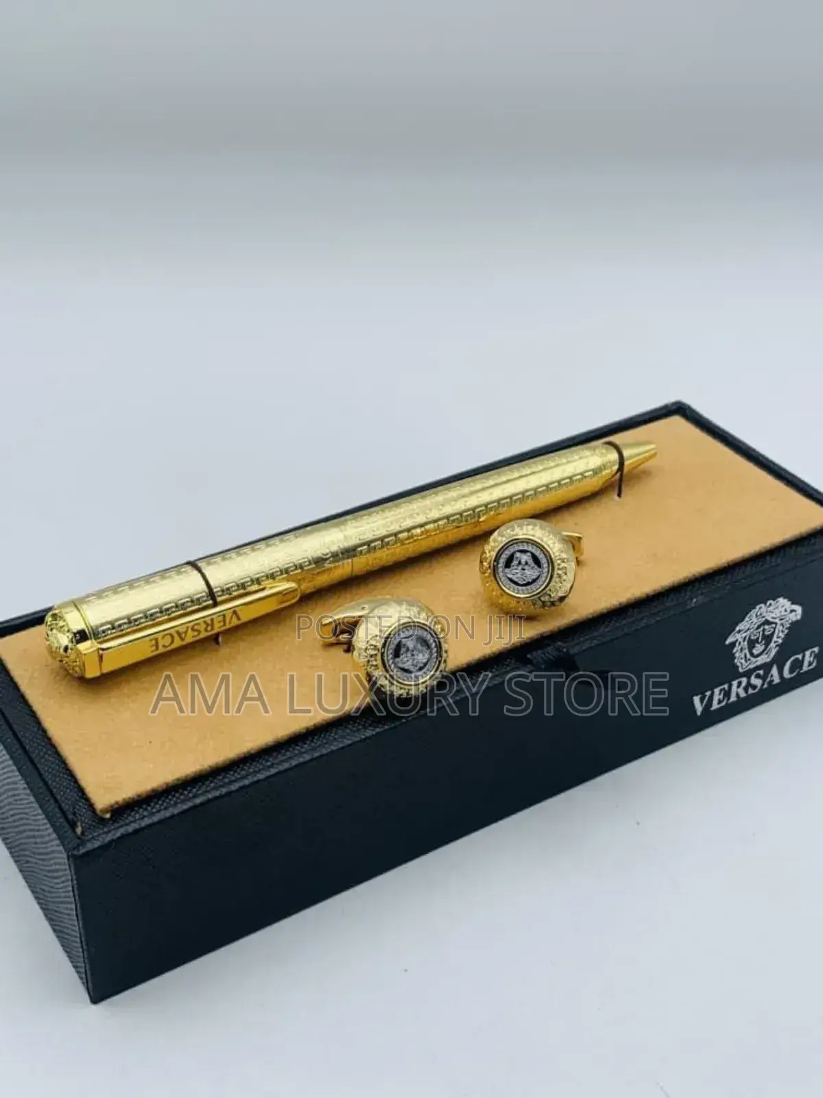 Versace Men's Luxury Designer Pen/Cuff Links Set