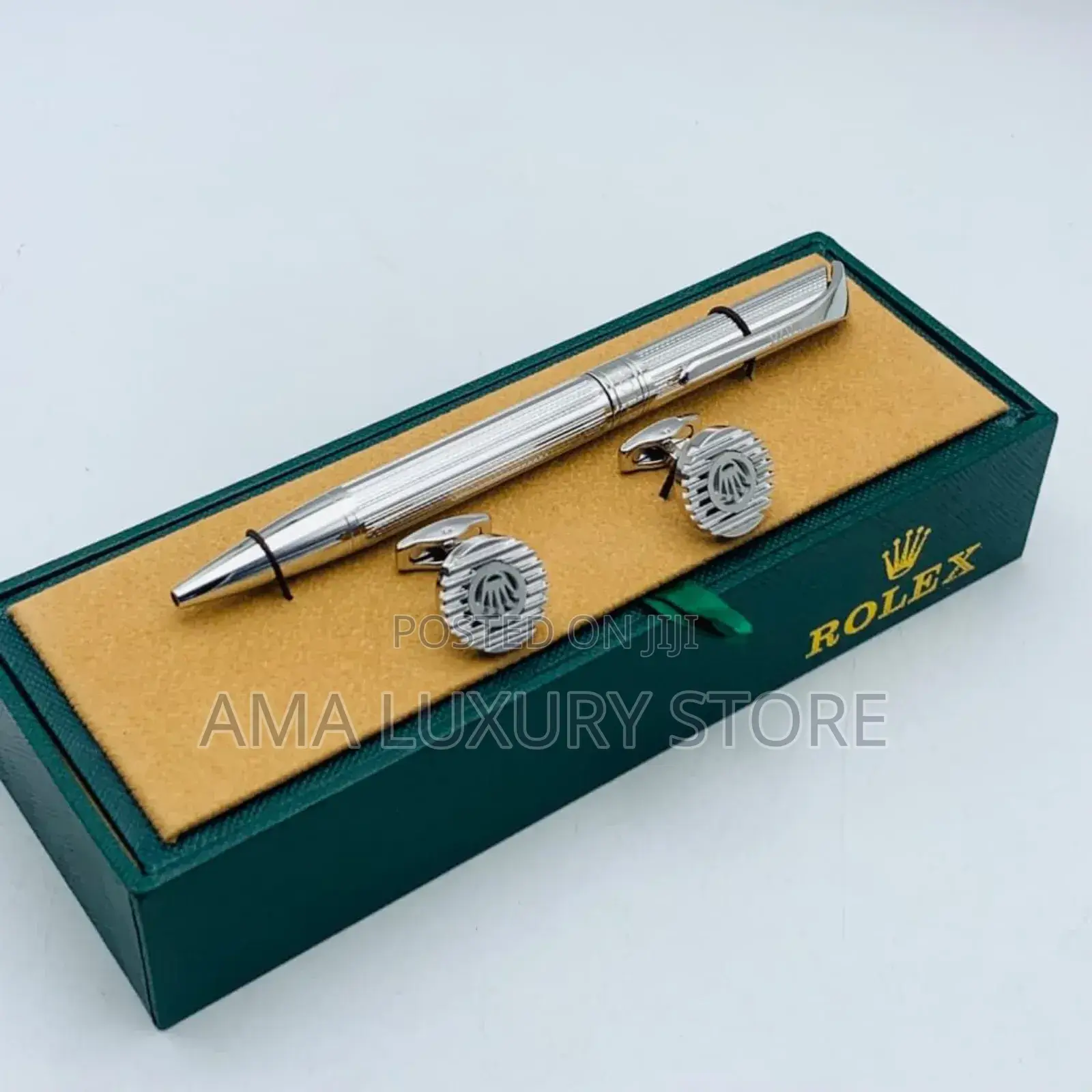 Rolex Men's Luxury Designer Pen/Cuff Links Set