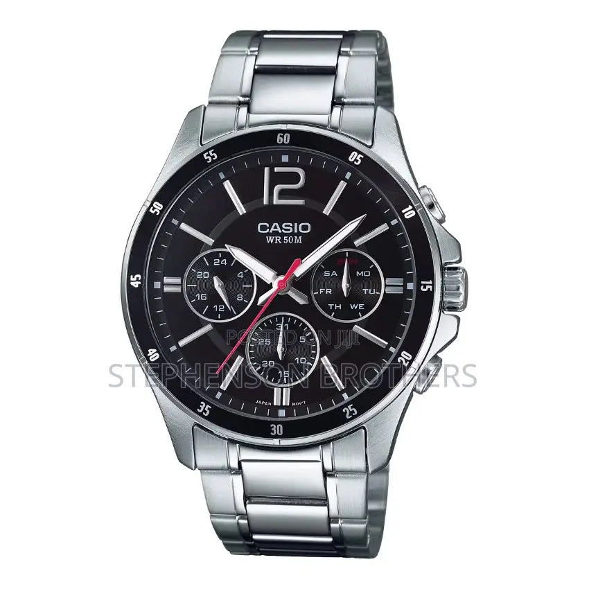 Casio Mtp‐1374d‐1avdf Men’S Enticer Black Dial Stainless Steal Watch