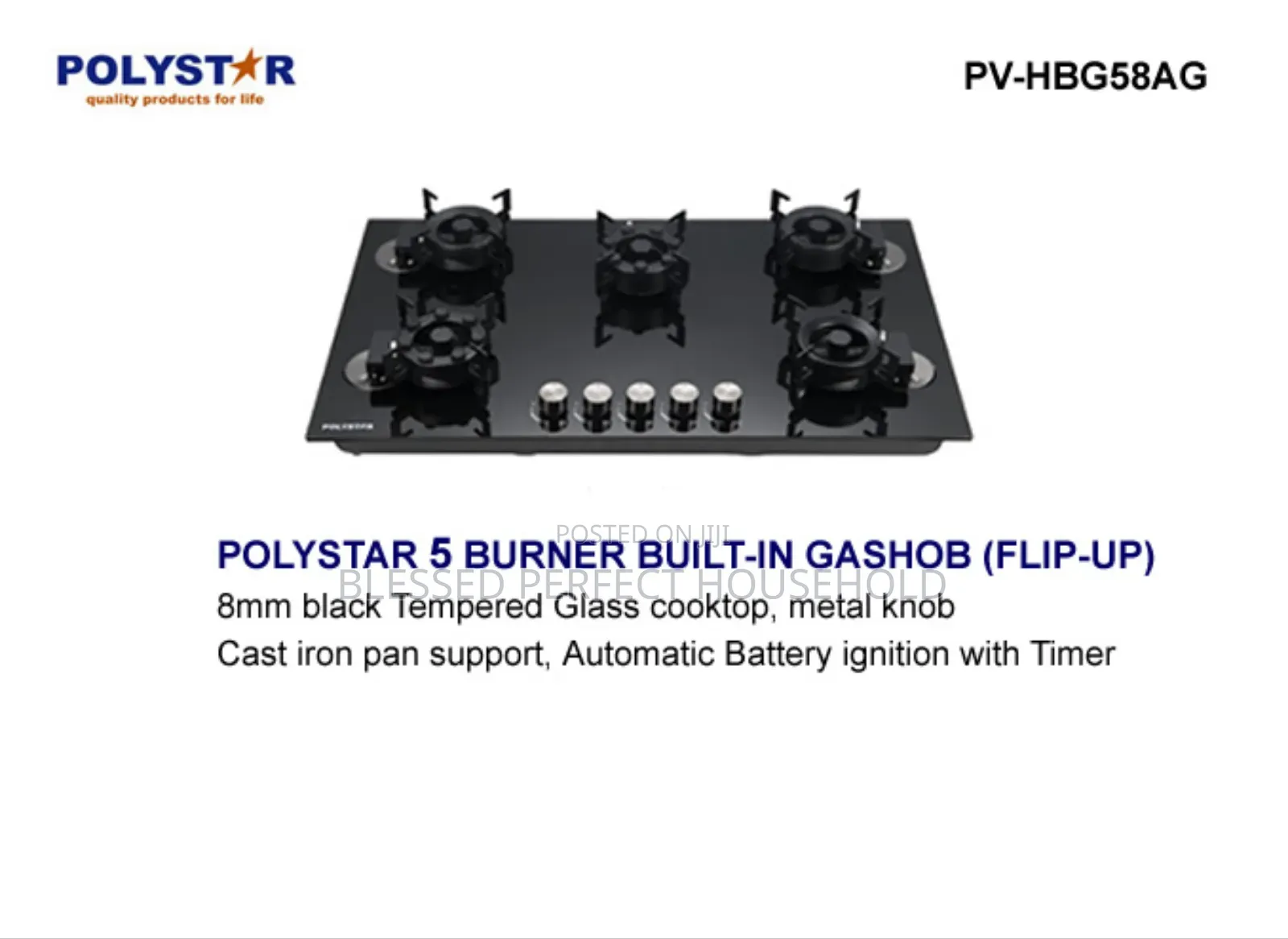 Polystar 5 Burner Built-in Gashob