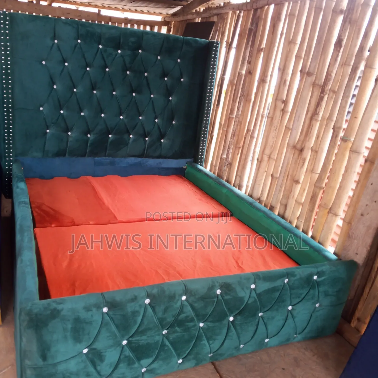 Brand New 4.5by6ft Green Color Bed Frame