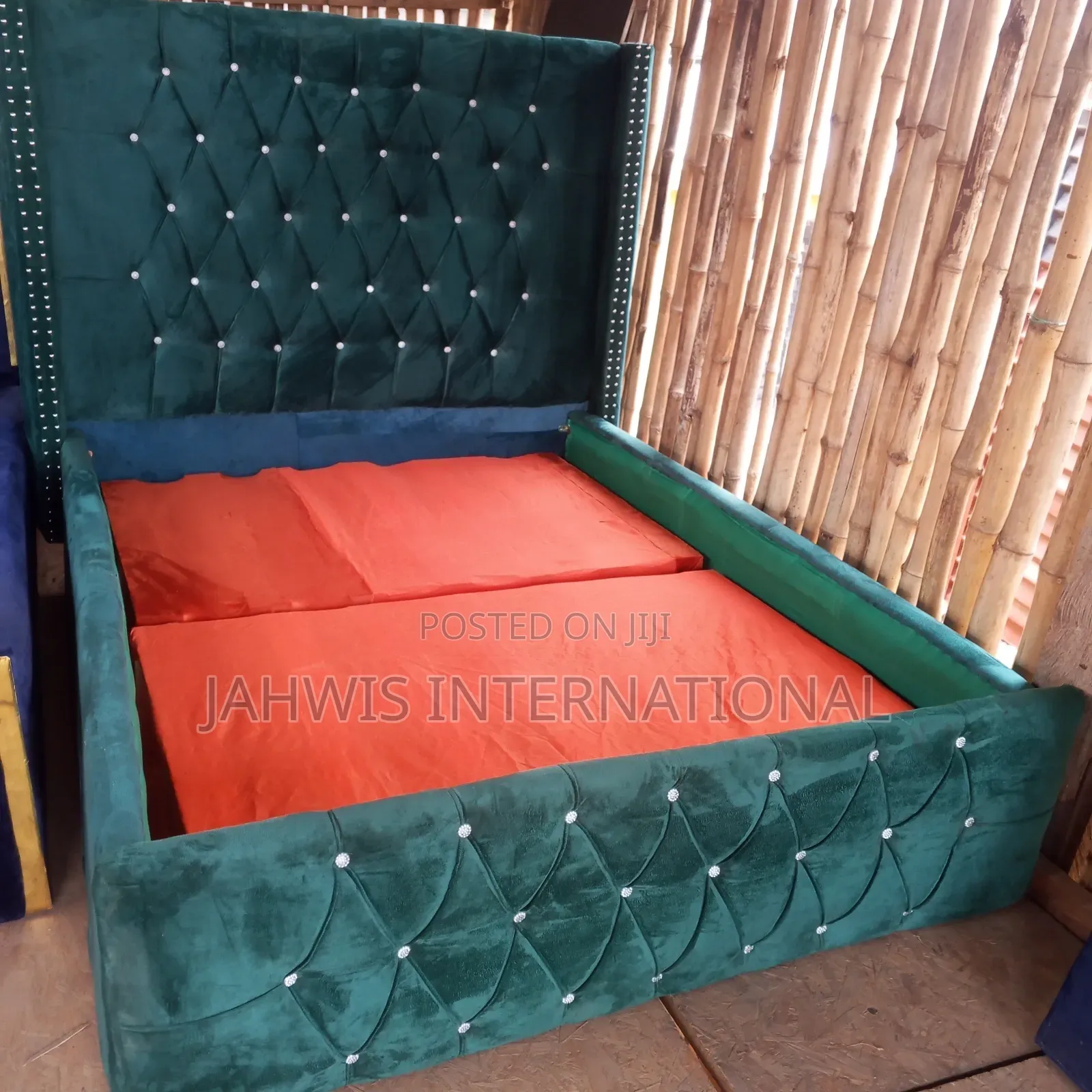 Brand New 4.5by6ft Green Color Bed Frame