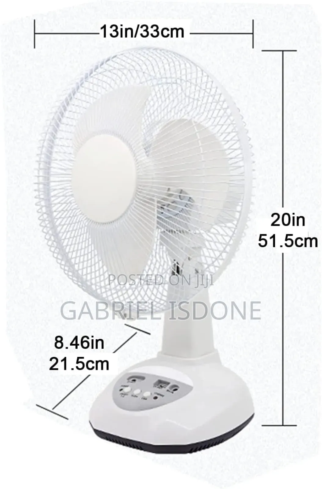 Rechargeable Fan With Solar Panel, Usb Port, Night Led Light and 2