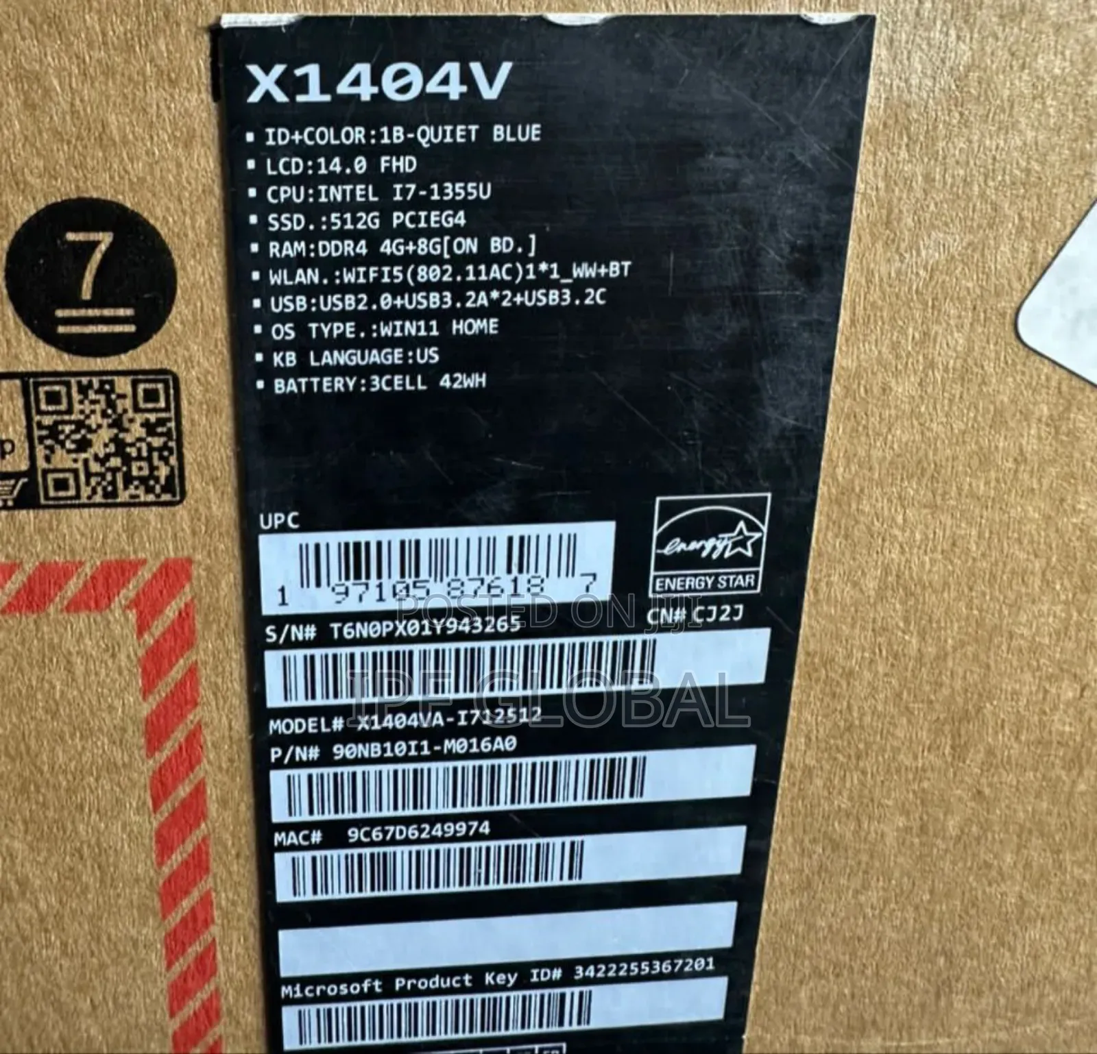 New Laptop Asus 12GB Intel Core i7 SSD 512GB